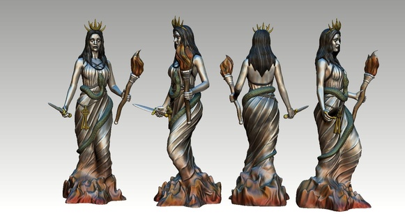 hecate diosa estatua 3d impresión 3d print model - Mito3D