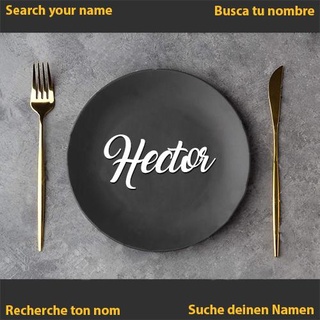 Hector banquet mariage communion dîner assiette table décoration nom 3d print model - Mito3D