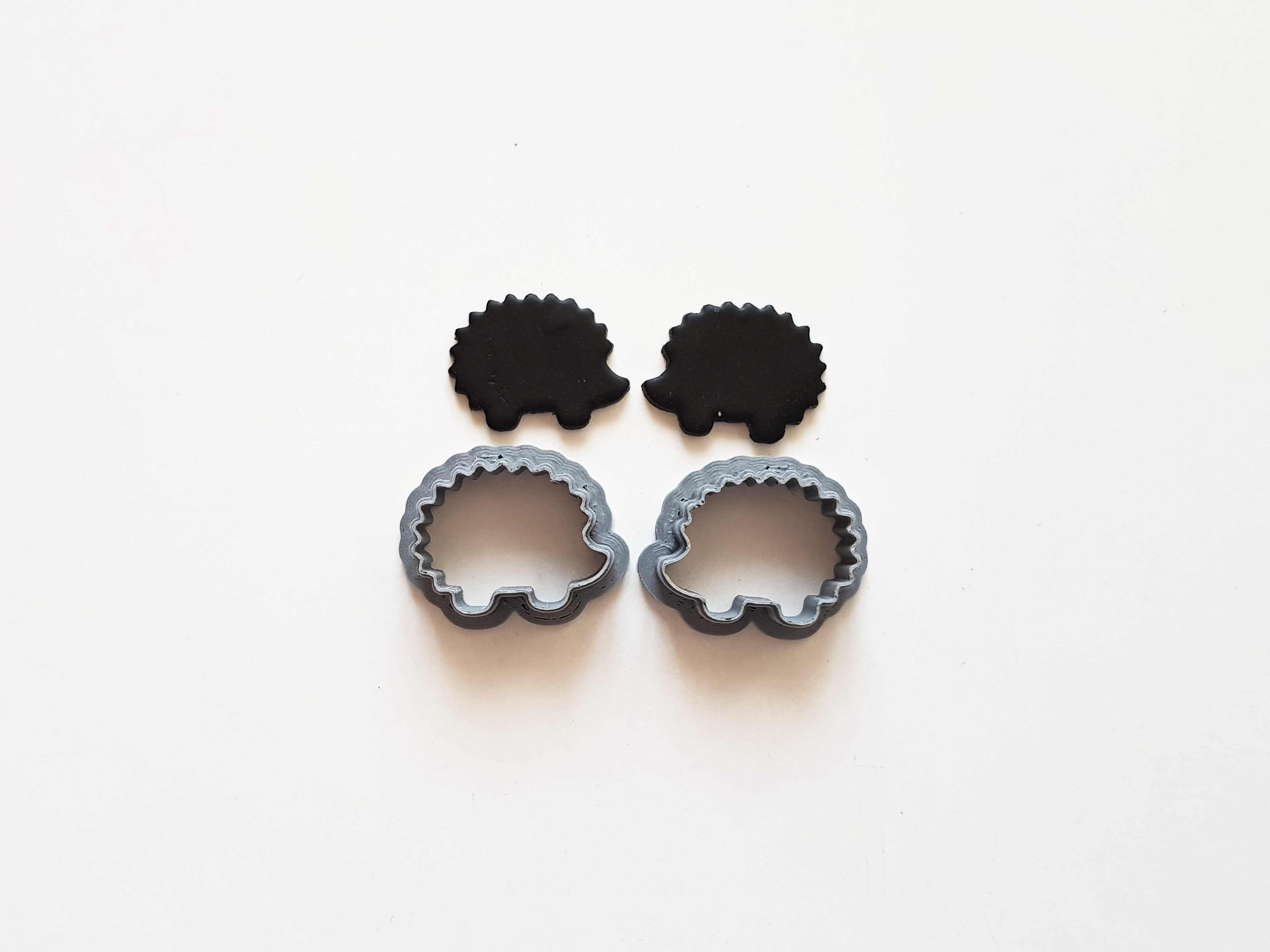hérisson argile coupeur ensemble mini petit polymère animal miroir bois 3D print model - Mito3D