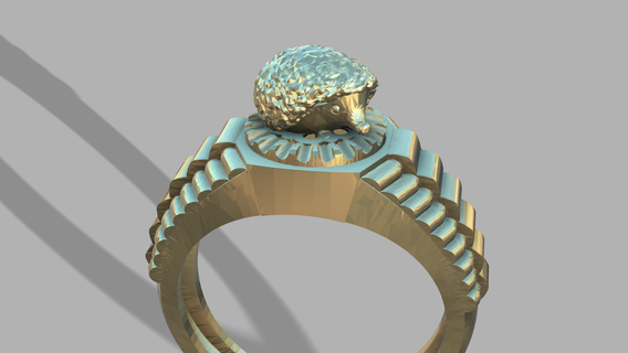 erizo anillo animal 3d print model - Mito3D