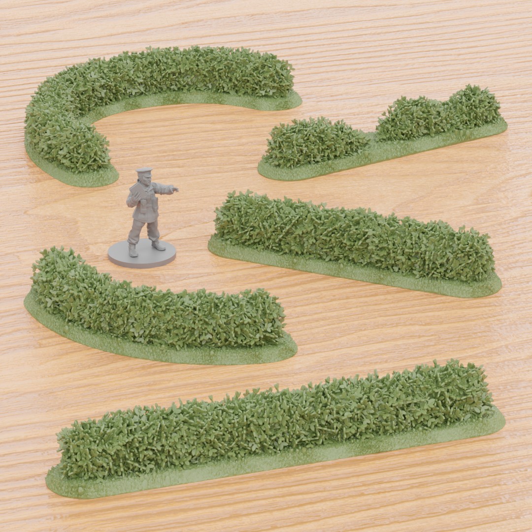 haies ensemble 28mm haie bocage boulon action table jeu guerre ww2 obstacle couverture gaine couvertures terrain champ bataille 3D print model - Mito3D