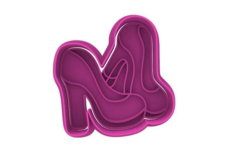 topuk kurabiye kesici kesiciler fondan pullar üst stl Barbie Ken logo kesme topuklu 3d print model - Mito3D