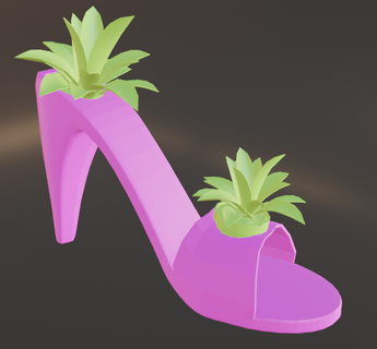 tacco scarpa Barbie matera piante grasse scarpe tacchi lusso arte ragazza energia rosa 3d print model - Mito3D