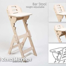 height adjustable bar stool cnc home household zenziwerken plywood adjuster router chair barstool 18 3d print model - Mito3D