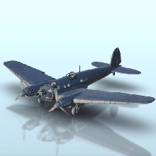 Heinkel 111 ww2 allemand Allemagne luftwaffe flammes guerre boulon action 15mm 20mm 25mm 28mm 32mm 3d print model - Mito3D