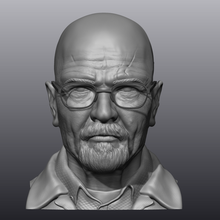 Heisenberg art buste Walter blanc haute poly high rupture mauvais 3d print model - Mito3D