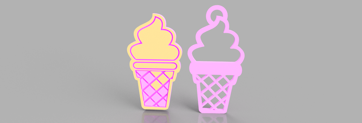 helados decoraci n joyería joya llavero helado im nes 3d print model - Mito3D