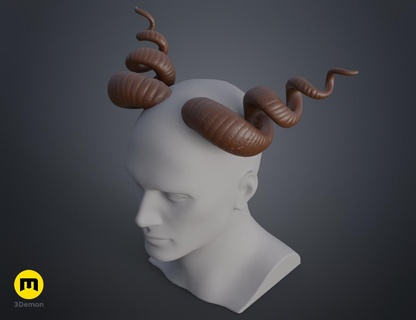 helical horns 3d print model - Mito3D