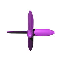helice 4 blades - propeller game blade propagate plane airplane 3d print model - Mito3D