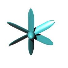 hélice 6 pales - à jeu l'hélice de la lame propager en avion 3d print model - Mito3D