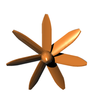 helice 7 blades - propeller game 3d print model - Mito3D