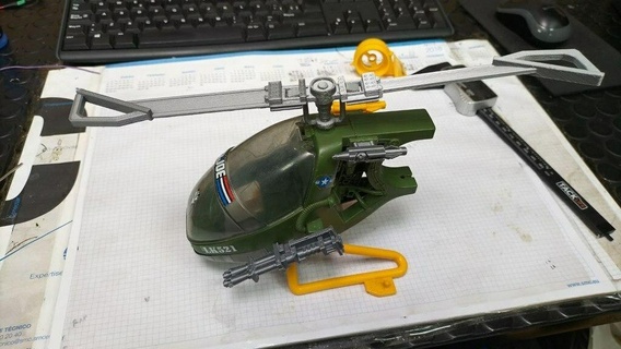 hélices helicóptero gi joe juguete 90 helice hélice lk521 gafanhoto repuesto 3d impressão 3d print model - Mito3D