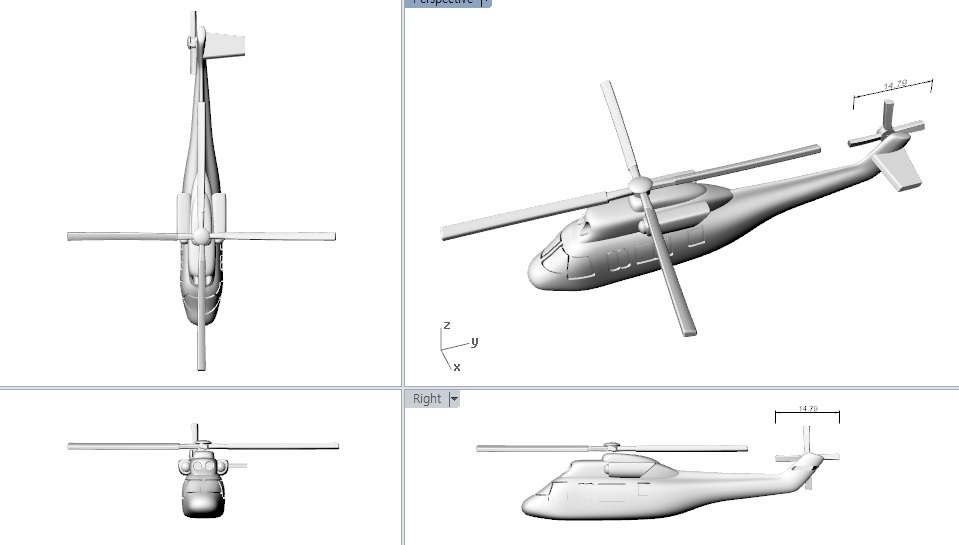 helicopter 3D print model - Mito3D
