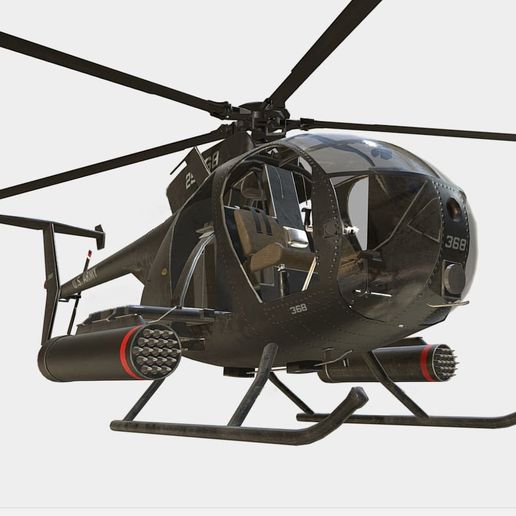 helicóptero abraços md 500 caça 3D print model - Mito3D