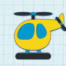 helicóptero ornamento niños 3d print model - Mito3D