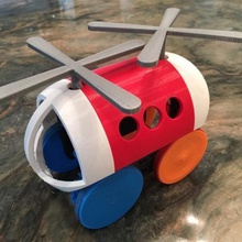 hélicoptère pull push descente jouet 2 jeu 3d print model - Mito3D