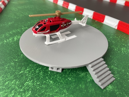 helipad stairs pr120mm game rc vehicle heliport helicopter model racing mini turbo 3d print model - Mito3D