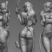 cehennem kız hellgirl sürümü sansürlü çeşitli ass memeler heykel çıplak film silah eylem teen kadın hellboy sürüm 3d print model - Mito3D