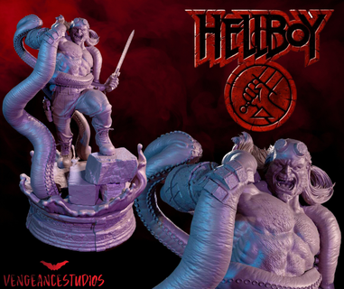 Hellboy Arte infierno demonio monstruo chicos 3d print model - Mito3D