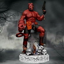 Hellboy 3d impresión estatua live3dprintspt anung rama resina anycubic fotón 3d print model - Mito3D