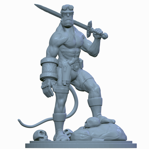 rapaz inferno 3d stl imprimível arte histórias quadrinhos hellboy3d Admirador stlprintable 3D print model - Mito3D