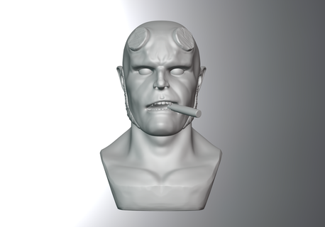 hellboy bust 3d print model - Mito3D