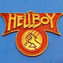 hellboy emblema art cómic los cómics héroe placa superhéroe señales de logotipos 3d print model - Mito3D