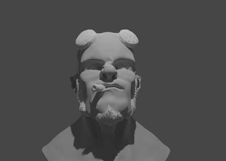 hellboy head semi realistic toy collection art 3d print model - Mito3D