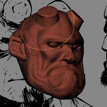 hellboy head art marvel sculpture demon hero 3d print model - Mito3D