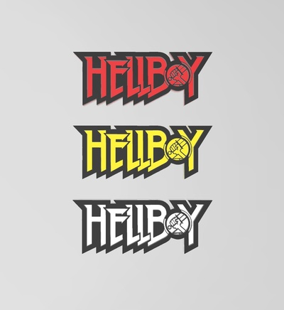 hellboy logo hogar casa infierno chico película pared decoración multi color 3d print model - Mito3D