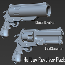 hellboy revolver pack good samaritan classic art mikemignola weapon gun goodsamaritan hell demon 3d print model - Mito3D