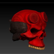 hellboy cráneo art el infierno muchacho diablo busto la muerte 3d print model - Mito3D