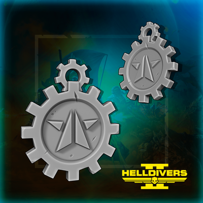 helldivers 2 automaton banner keychain helldivers2 playstation game stratagem air strike pc drop pod arrowhead democracy managed terminds automatons space war tyranids beacon 3d print model - Mito3D