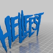Hellfest logo France lourd métal musique signes_logos 3d print model - Mito3D