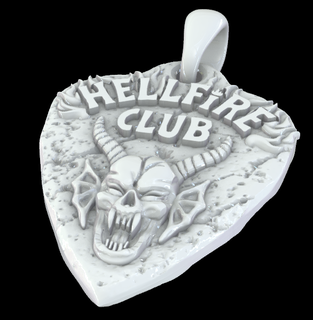 hellfire club pendant necklace strangerthings jewelry gold 3d print model - Mito3D