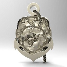 hellfish simpsons pendant fish marine jewelry jewel anchor 3d print model - Mito3D