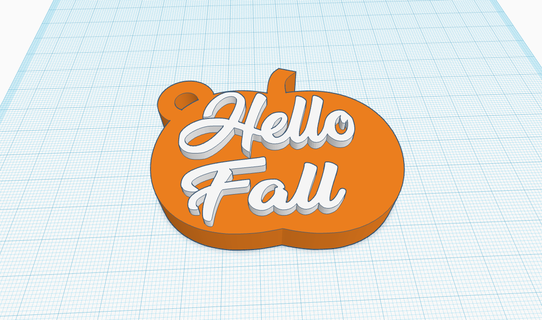 hello fall keychain 3d printing cute car keys keyring pumpkin keychains accessories 3d print model - Mito3D