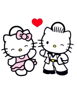 hello kitty & dear daniel couple key rings hello kitty dear daniel couple couple match cute love  3d print model - Mito3D