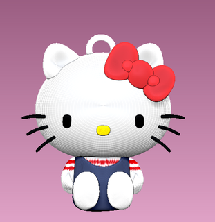 hello kitty - keychain Art plays games toys 3d print model - Mito3D