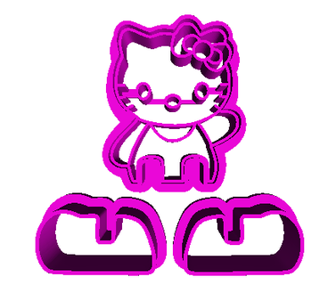 hello kitty 3d cookie cutter 3d print model - Mito3D