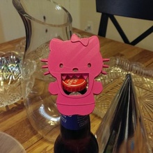 hello kitty şişe açacağı ev yemek mutfak parti 3d print model - Mito3D