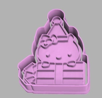 Ciao gattino Natale biscotto taglierina casa pinguino pingu sanrio 3d print model - Mito3D