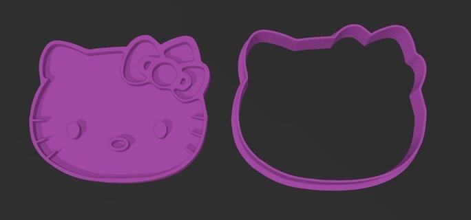 hello kitty cookie cutter cutting cookies 3d print model - Mito3D