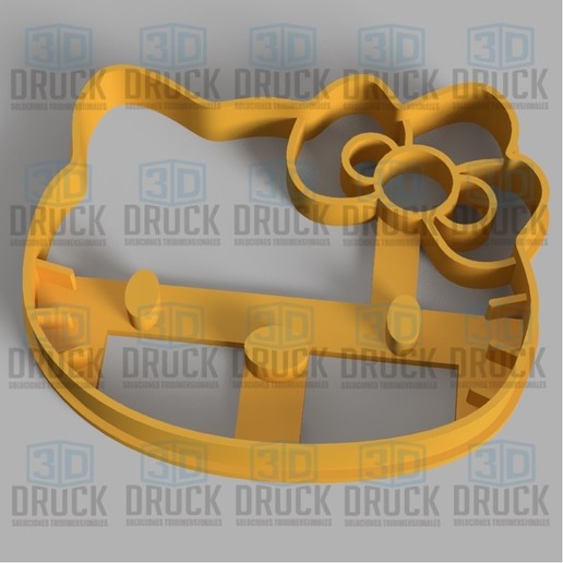hello kitty cookie cutter home biscuit 3D print model - Mito3D