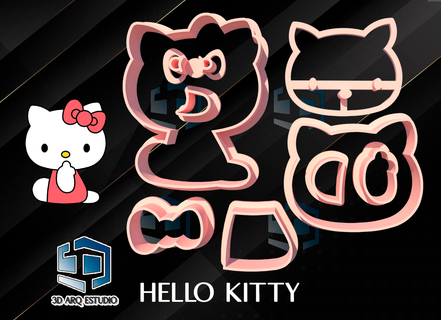 hello kitty cookie cutter 3d print model - Mito3D
