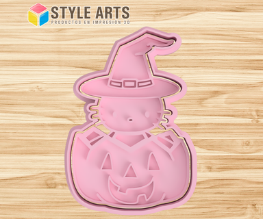 hello kitty cookie cutter pumpkin - halloween cookies cutting masses fondant clay porcelain 3d print model - Mito3D