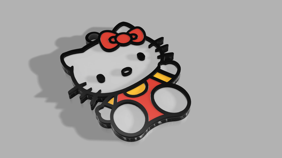 hello kitty key chain keychain keys decoration model animal cat children 3d print model - Mito3D