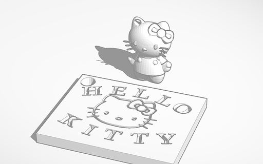 Hola gatito llavero 3d print model - Mito3D