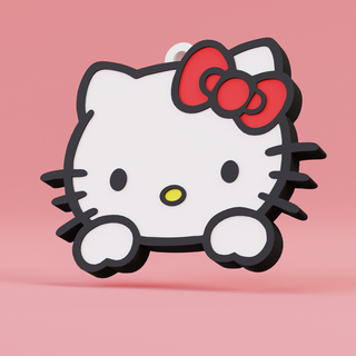 Hola gatito llavero juguetetaku huellas dactilares lindo sanrio gato stl kawaii japonés 3d print model - Mito3D