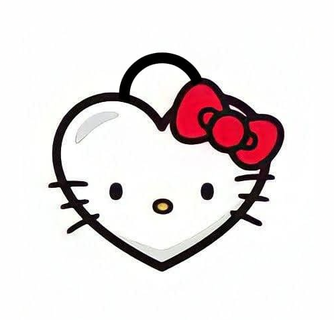 hello kitty keychan heart hello kitty teddy bear cute kawaii tender sanrio heart  3d print model - Mito3D